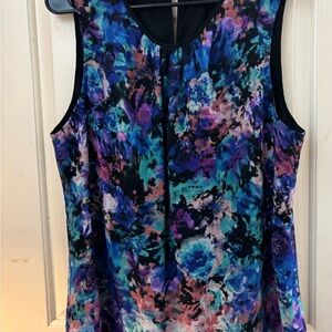 Colorful Floral Women's Sleeveless Blouse